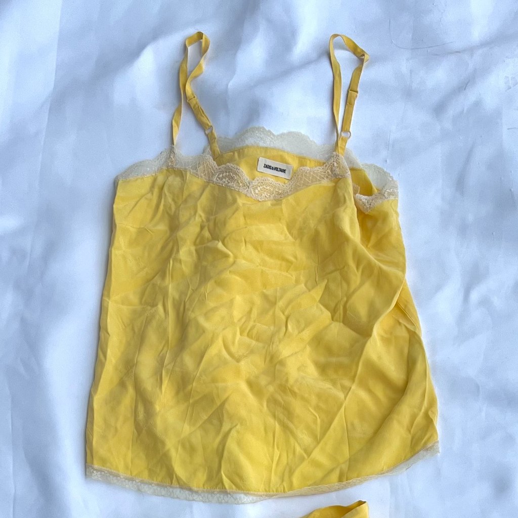 Zadig & Voltaire Yellow Silk Top Size S
